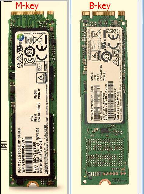 NGFF(M.2) m.2种Bkey接口Mkey接口有什么不同