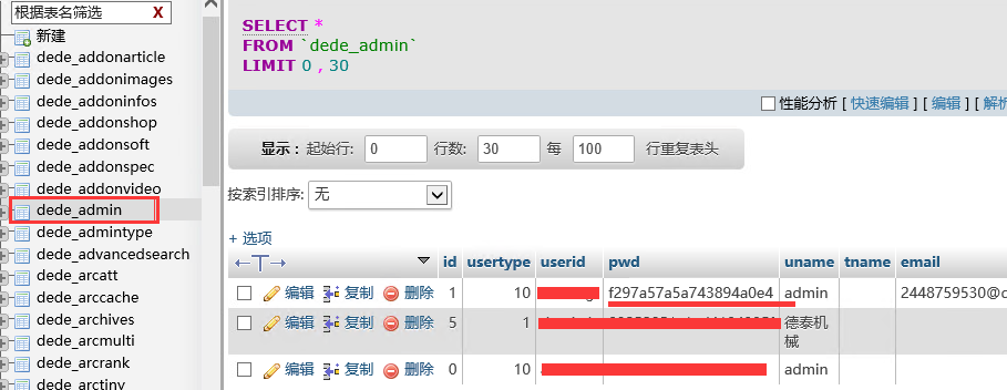 phpMyadmin修改织梦后台密码 dede破后台密码