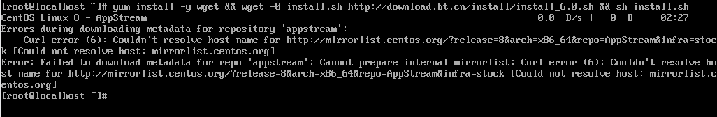 CentOS 8 使用 yum 安装软件时，报错 Errors during downloading metadata for repository ‘AppStream‘